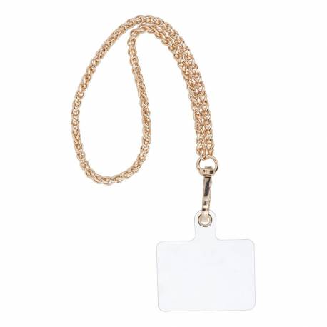Smycz Do Telefonu, Zawieszka Do Telefonu - Chain 43 / Długość Sznura 40Cm (20Cm W Pętli) / Na Nadgarstek - Złoty