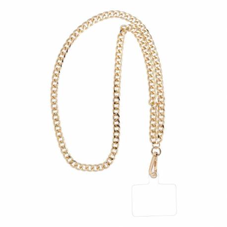 Smycz Do Telefonu, Zawieszka Do Telefonu - Chain 81 / Długość Sznura 80Cm (40Cm W Pętli) / Na Szyję - Złoty