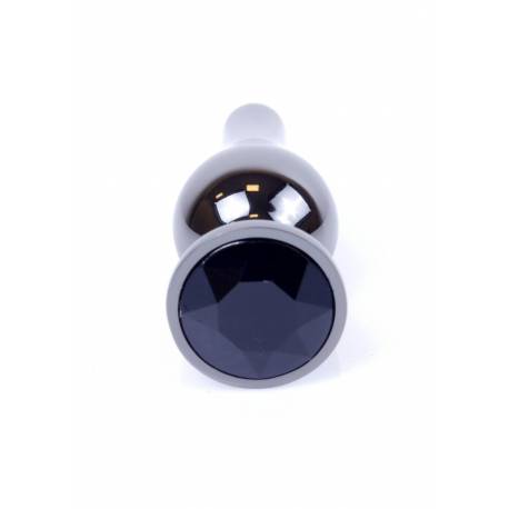 Plug-Jewellery Dark Silver Butt Plug- Black
