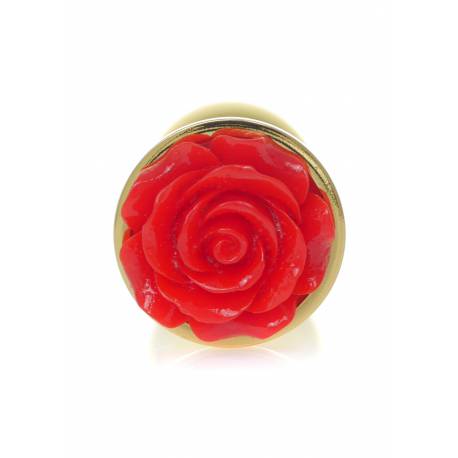 Plug-Jewellery Gold Plug Rose- Red