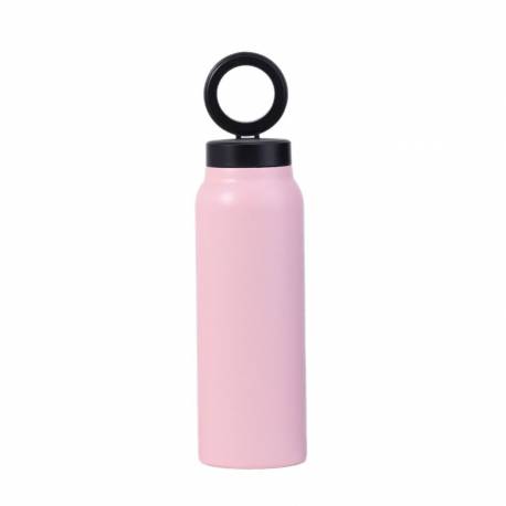 Butelka / Bidon Na Wodę Metal Z Uchwytem Kompatybilnym Z Magsafe 950Ml Różowy