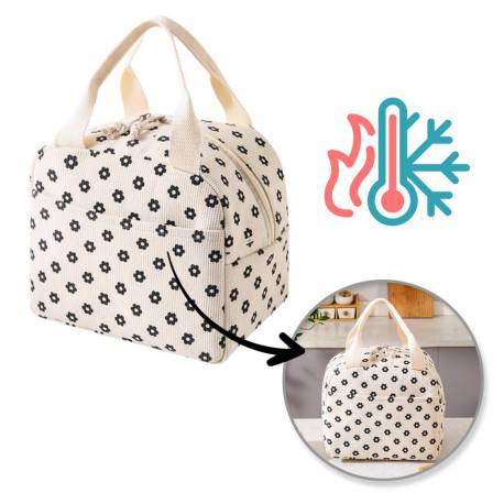 Torba Termiczna Do Przenoszenia Żywności Lunch Box Stokrotki 26X21X18Cm Pjm45