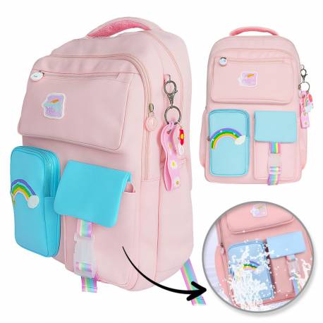 Plecak Rainbow Sweet Szkolny Uniwersalny Kieszonki, Odblaski Pl160R