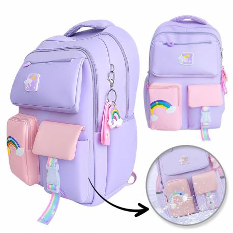 Plecak Rainbow Sweet Szkolny Uniwersalny Kieszonki, Odblaski Pl160Fio