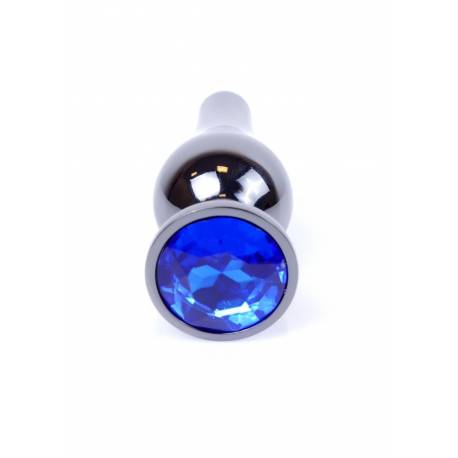 Plug-Jewellery Dark Silver Butt Plug- Dark Blue