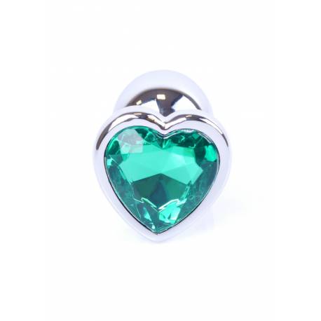 Plug-Jewellery Silver Heart Plug- Green