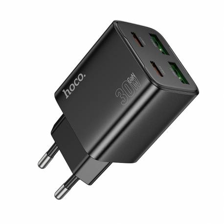 Ładowarka Sieciowa Do Telefonu Hoco 2 X Usb C + 2 X Usb A Qc3.0 Pd 3A 30W N56 Czarna