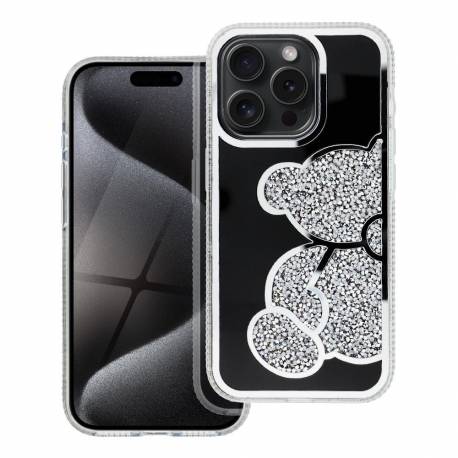 Futerał Teddy Bear Do Iphone 17 Pro Max Srebrny
