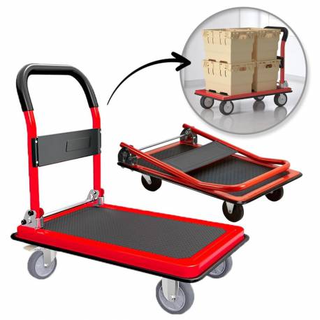Wózek Transportowy, Magazynowy Ręczny, Składany, Metalowy 88 X 58 Cm At01