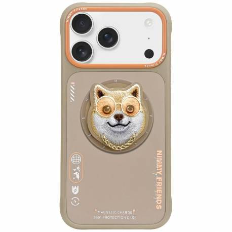 Nimmy Futerał Glasses Cool Dog Kompatybilny Z Magsafe Do Iphone 17 Pro Beżowy