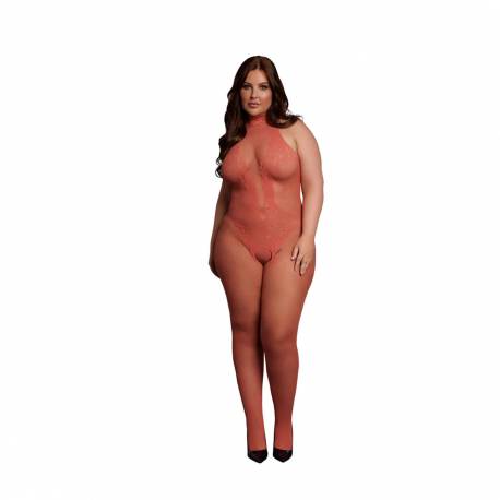 Fishnet And Lace Bodystocking - Queen Size