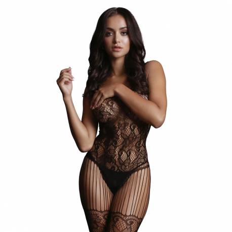 Lace And Fishnet Bodystocking - One Size