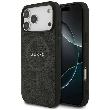 Guess Futerał Do Iphone 17 Pro Max Kompatybilny Z Magsafe Guhmp17Xg4Gfrk (Pu 4G Ring Classic Logo) Czarny