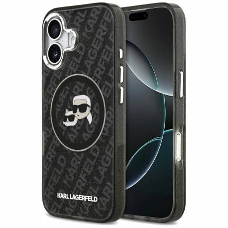 Karl Lagerfeld Futerał Do Iphone 17 Kompatybilny Z Magsafe Klhmp17Shmkbkchok (Iml Glitter K&c Heads Logo) Czarny