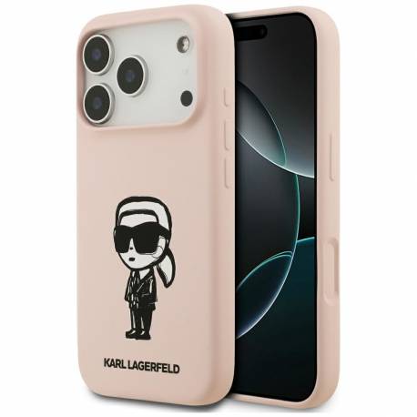Karl Lagerfeld Futerał Do Iphone 17 Pro Kompatybilny Z Magsafe Klhmp17Lskigrop (Silicone W/ Kl Sketch & Logo) Różowy