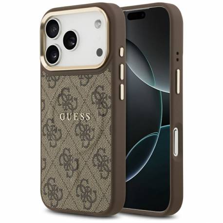 Guess Futerał Do Iphone 17 Pro Kompatybilny Z Magsafe Guhmp17Lp4Msegcw (Pu 4G W/ Classic) Brązowy