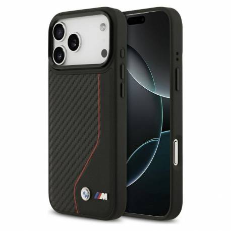 Bmw Futerał Do Iphone 17 Pro Max Kompatybilny Z Magsafe Bmhmp17X25Pccsckr (Pu Carbon Line & Logo) Red