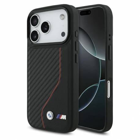 Bmw Futerał Do Iphone 17 Pro Kompatybilny Z Magsafe Bmhmp17L25Pccsckr (Pu Carbon Line & Logo) Red