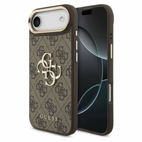 Guess Futerał Do Iphone 17 Air Guhcp17M4Gmgcbr (Pu W/ Big 4G Classic Logo) Złoto Brązowy