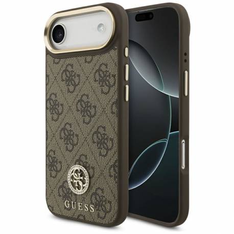 Guess Futerał Do Iphone 17 Air Kompatybilny Z Magsafe Guhmp17Mp4Grmdew (Pu W/ 4G Strass Logo) Brązowy