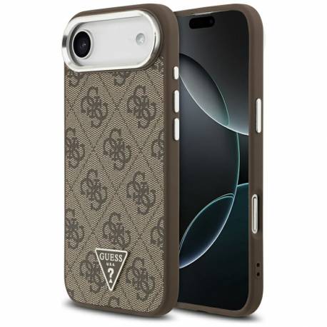 Guess Futerał Do Iphone 17 Air Kompatybilny Z Magsafe Guhmp17Mp4Tsrcmw (4G Pu W/ Triangle Logo) Srebrno Brązowy