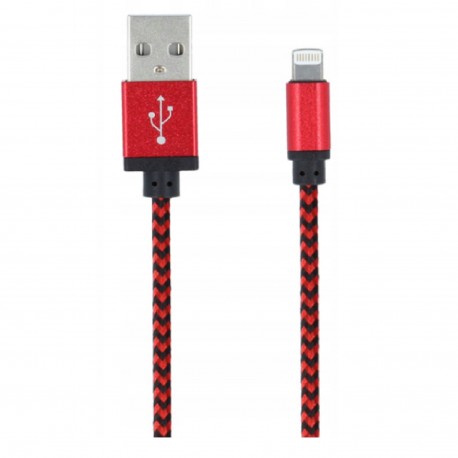Kabel Lightning USB Forever pleciony – czerwony