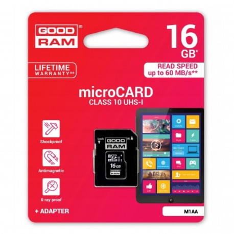 GOODRAM microSDHC 16GB klasa 10